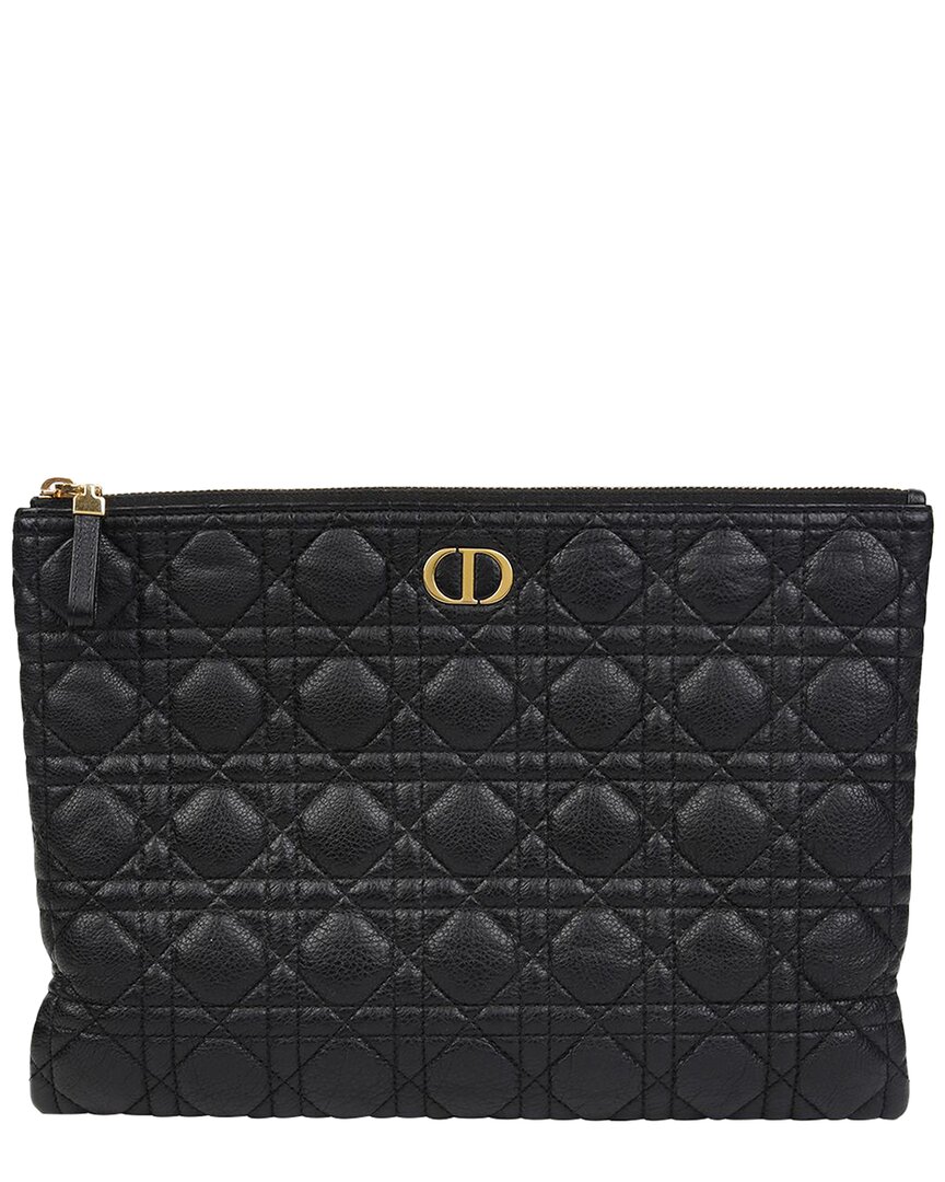 Dior Carro Large Daily Pouch (authentic Pre-loved) In Black