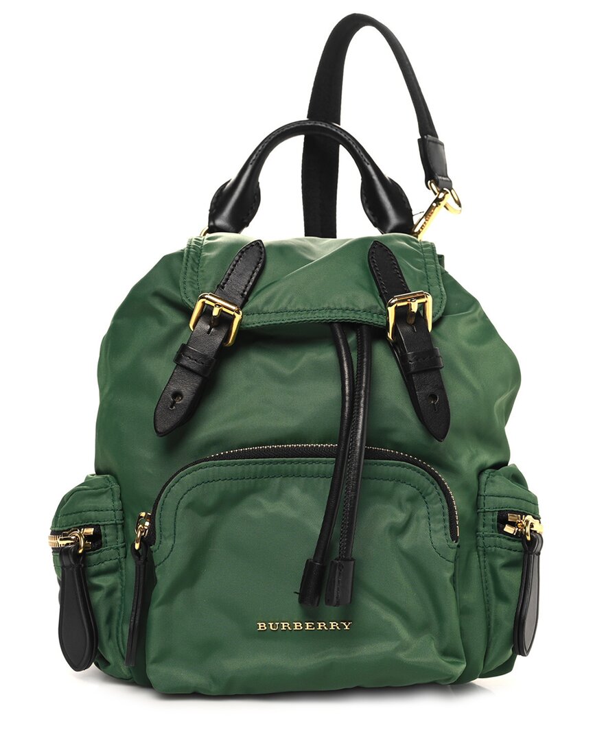 Burberry Green Nylon Medium Rucksack Backpack (authentic Pre-loved)