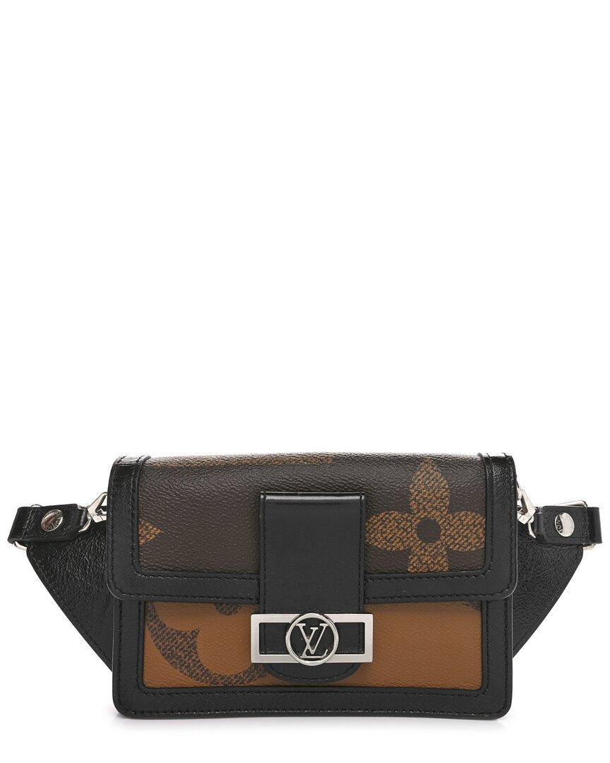 Pre-owned Louis Vuitton Brown Monogram Reverse Leather Giant Dauphine Bumbag (authentic Pre-loved)