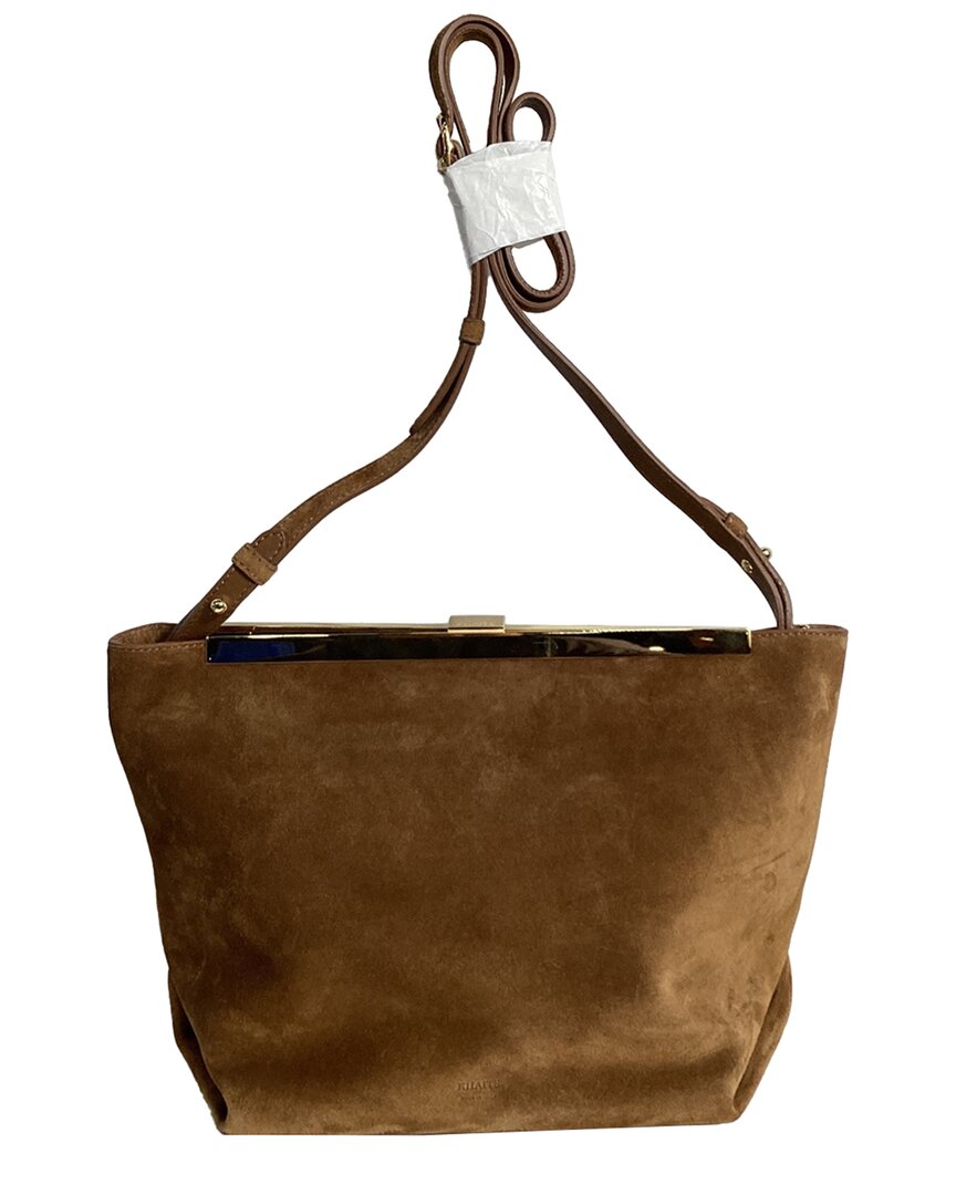 Khaite Ochre Suede Adeline Clasp Crossbody (authentic Pre-loved)