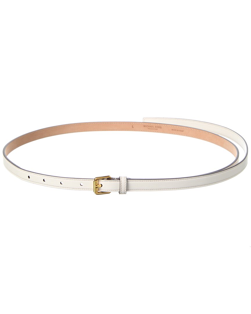Michael Kors Collection Sharon Leather Belt In White