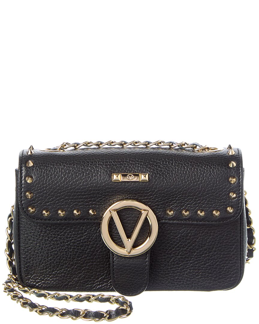Valentino By Mario Valentino Poisson Leather Crossbody In Black