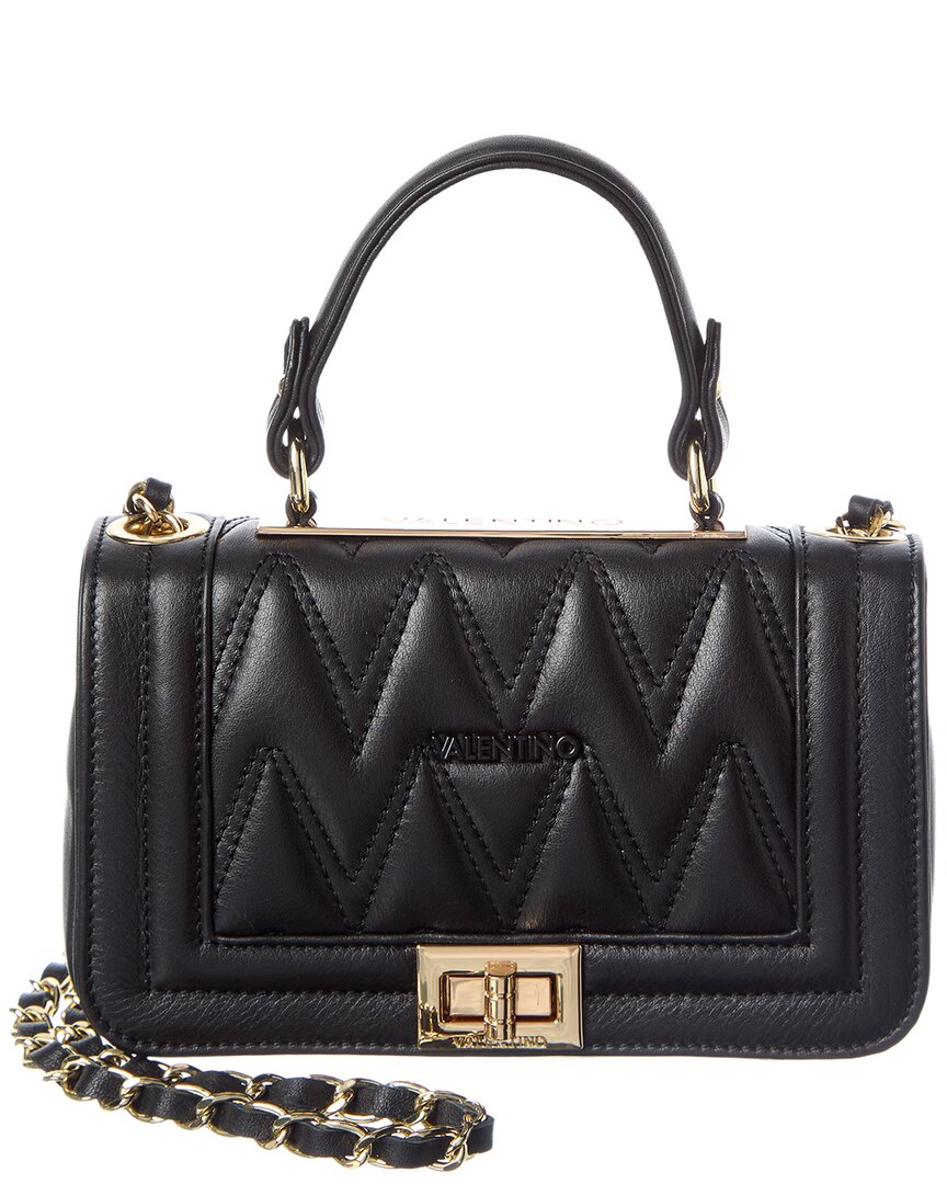 Valentino By Mario Valentino Beatriz Diamond Leather Shoulder Bag In Black