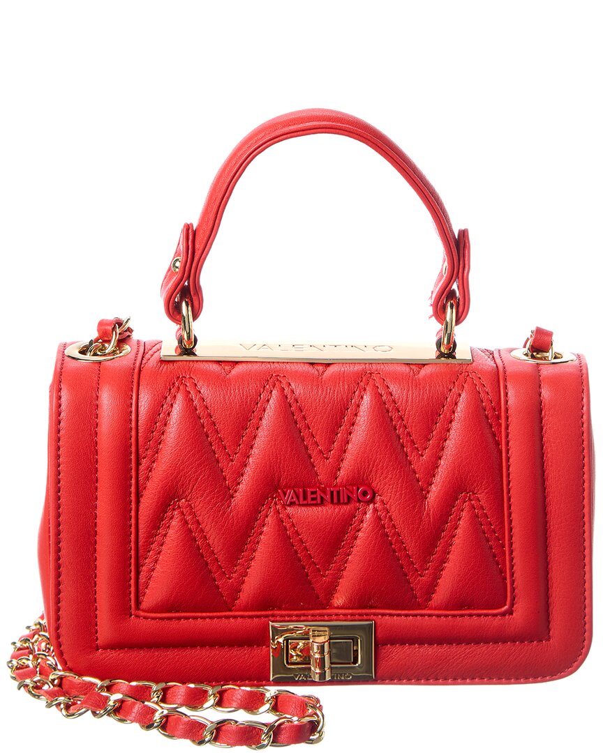 Valentino By Mario Valentino Beatriz Diamond Leather Shoulder Bag In Red