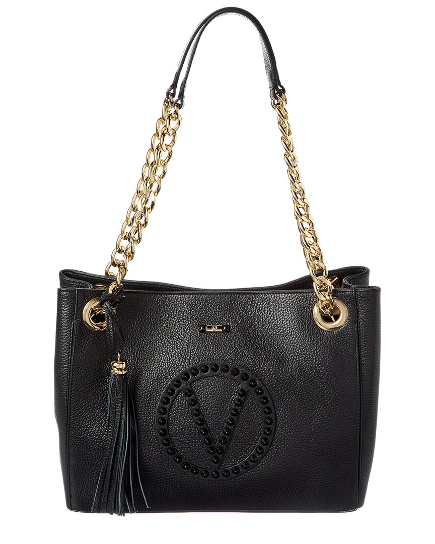 Valentino By Mario Valentino Luisa Leather Shoulder Bag In Black