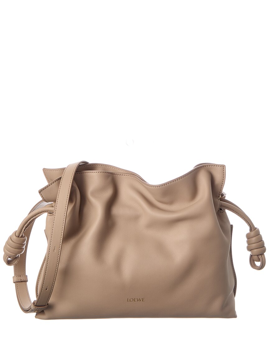 Loewe Flamenco Medium Leather Clutch In Brown