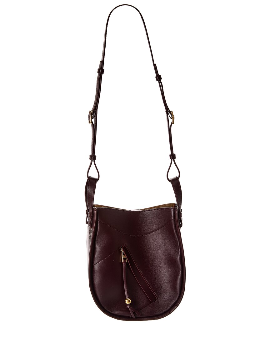 Loewe Hammock Slice Leather Hobo Bag In Red