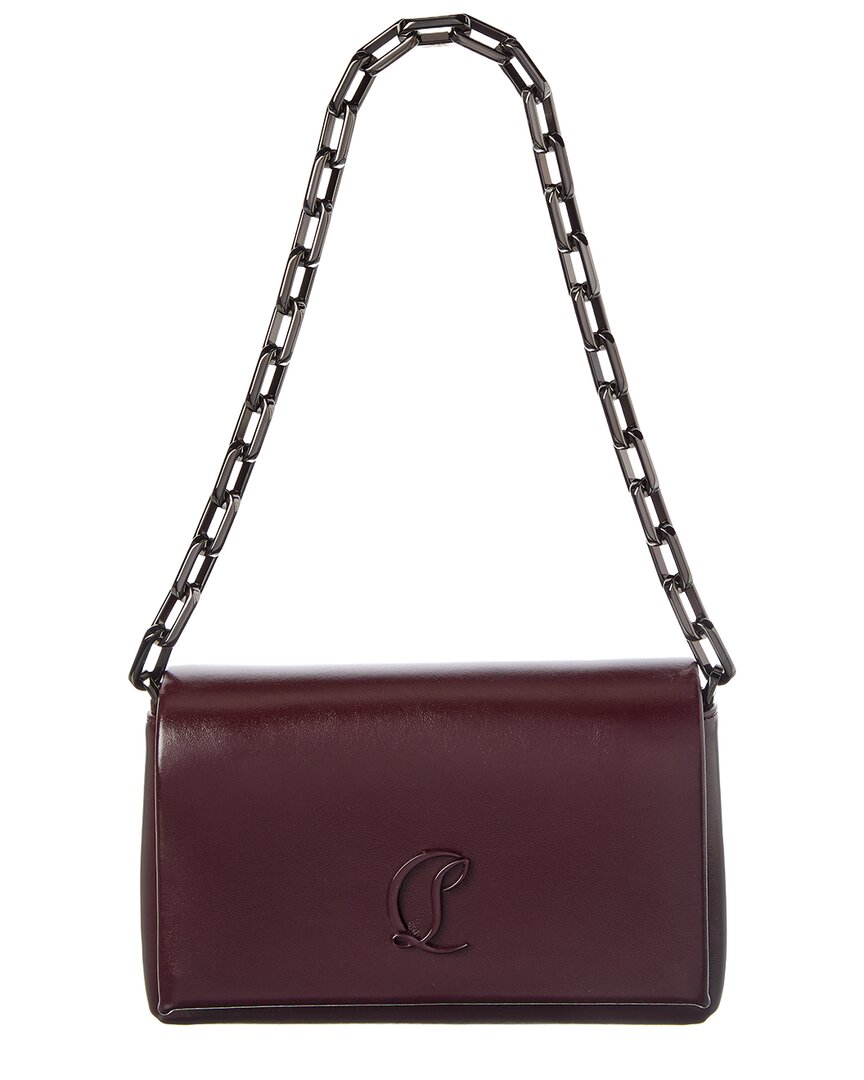 Christian Louboutin Loubi54 Leather Shoulder Bag In Burgundy