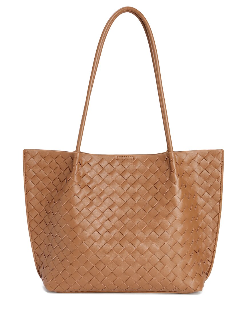 Tiffany & Fred Paris Hand-woven Leather Large Tote In Brown