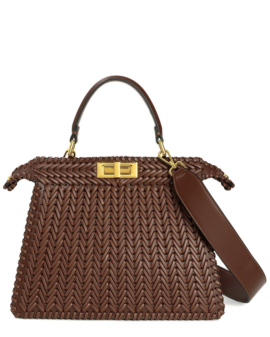 Tiffany & Fred Paris Hand-woven Satchel In Brown