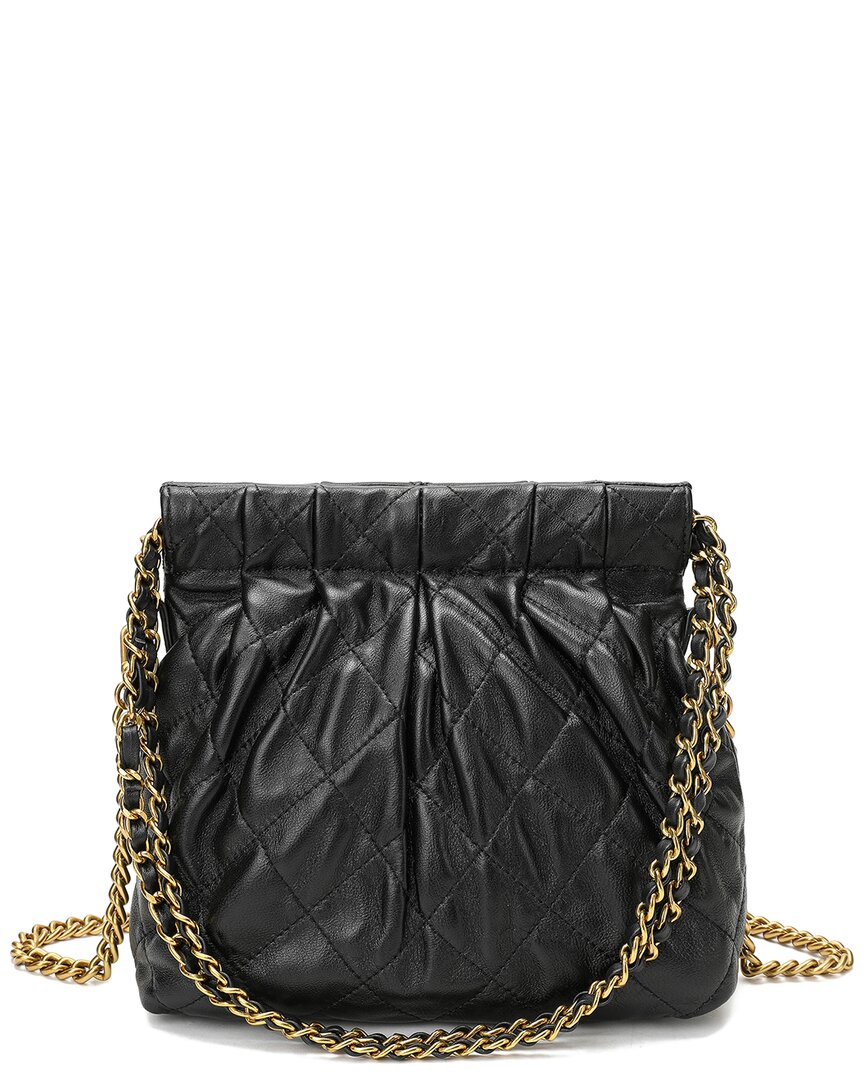 Tiffany & Fred Paris Quilted Leather Crossbody In Black
