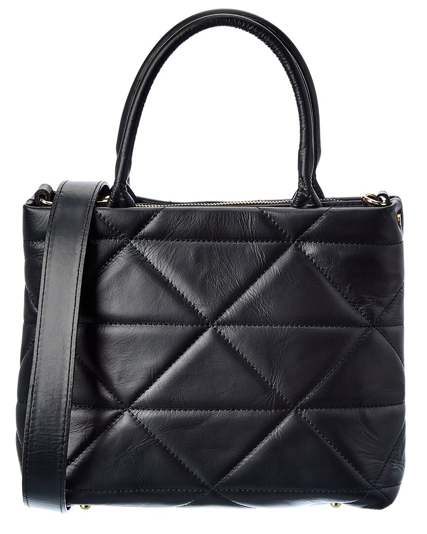 Italian Leather Top Handle Shoulder Bag In Black ModeSens