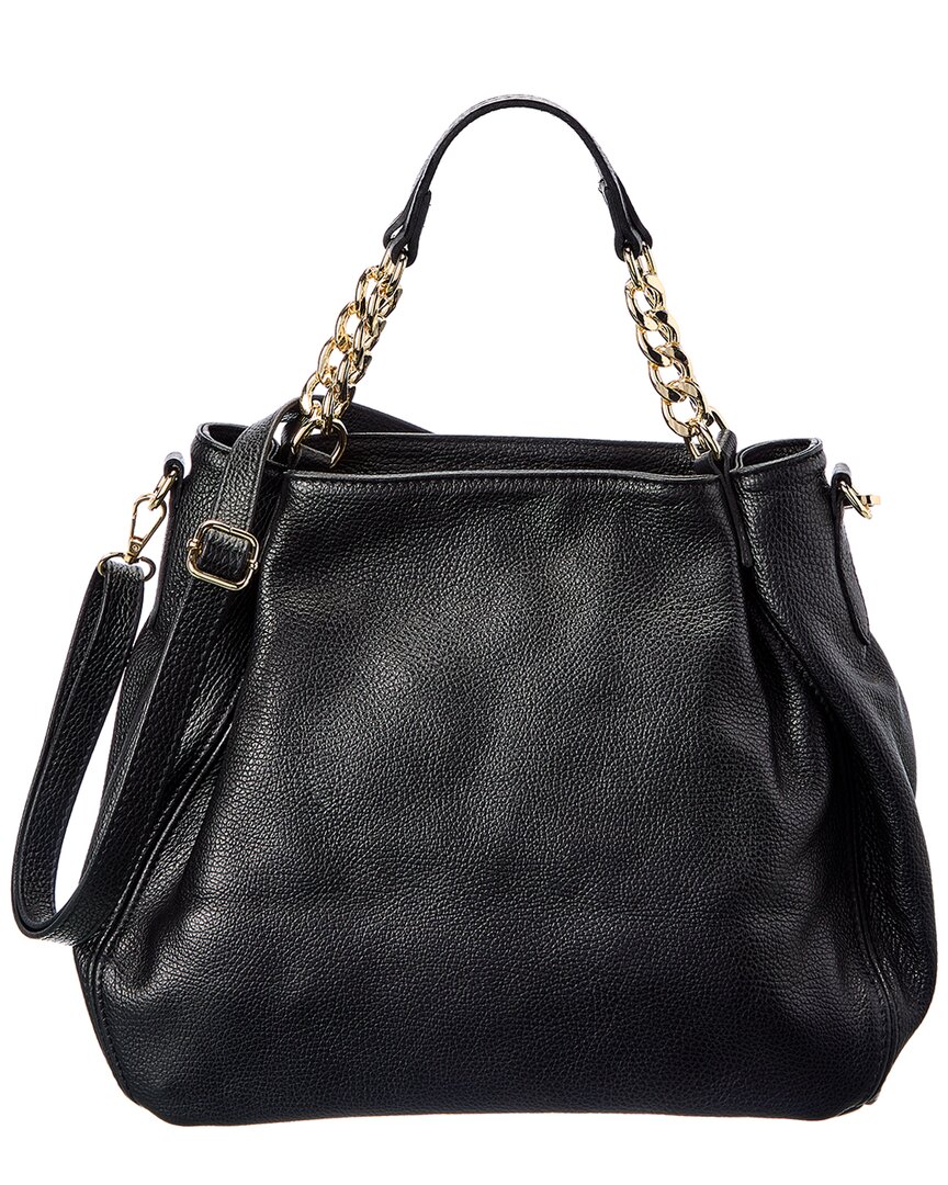 Italian Leather Top Handle Shoulder Bag In Black | ModeSens