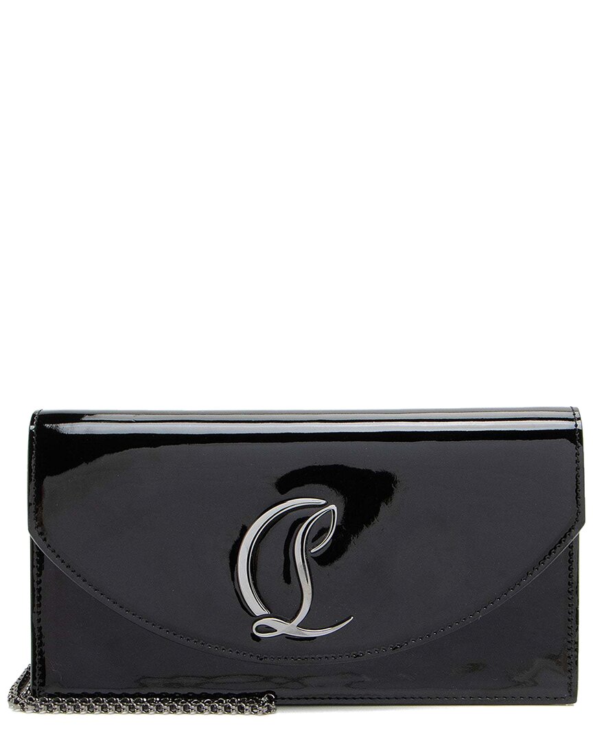 Christian Louboutin Black Patent Leather Loubi54 Clutch (authentic Pre-loved)