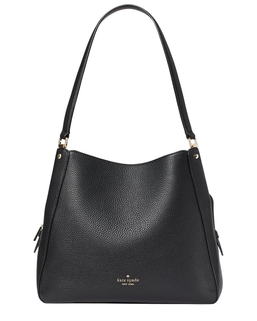 Kate Spade New York Leila Medium Triple Compartment Leather Shoulder Bag In Black