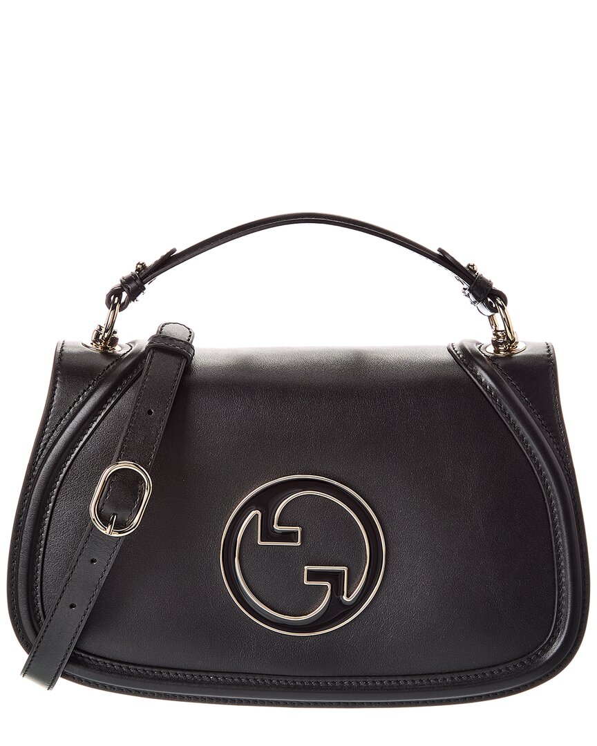 Gucci Blondie Medium Leather Shoulder Bag In Black