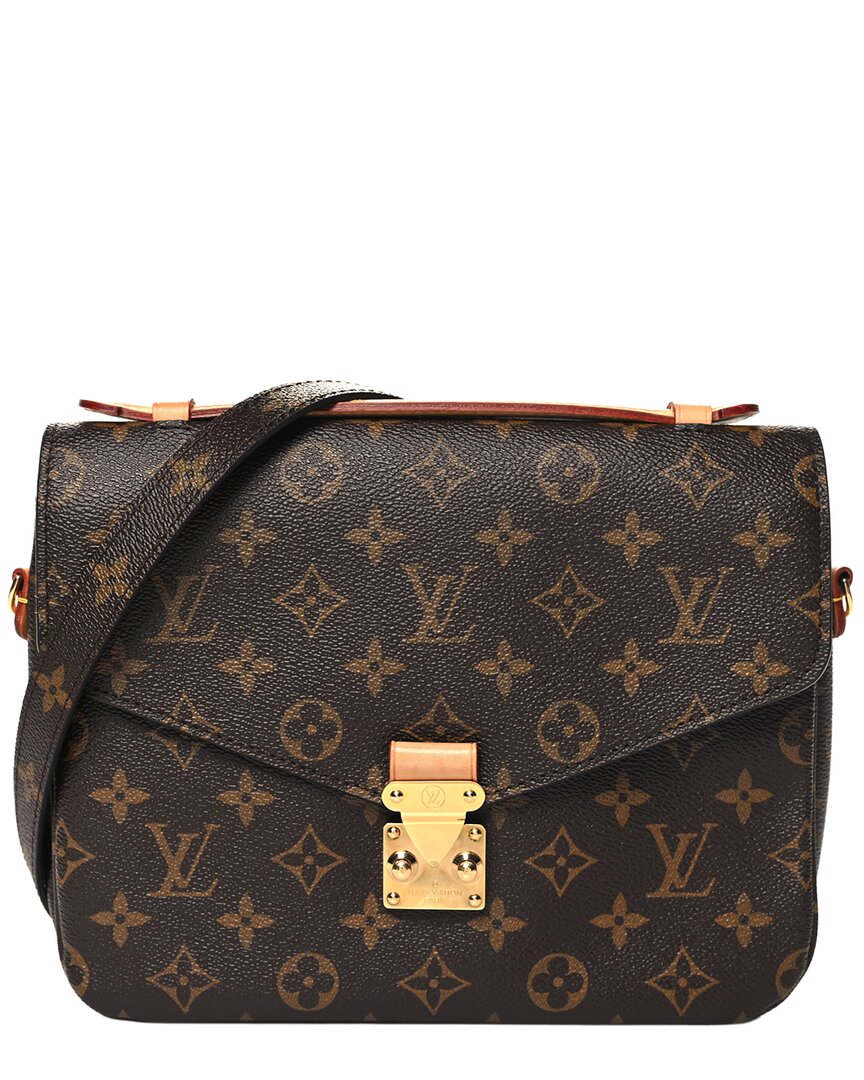 Pre-owned Louis Vuitton Brown Monogram Coated Canvas Pochette Metis (authentic Pre-  Loved)