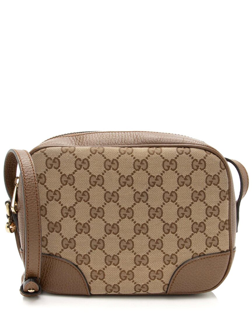 Gucci Beige Gg Canvas Bree Mini Messenger (authentic Pre-loved)