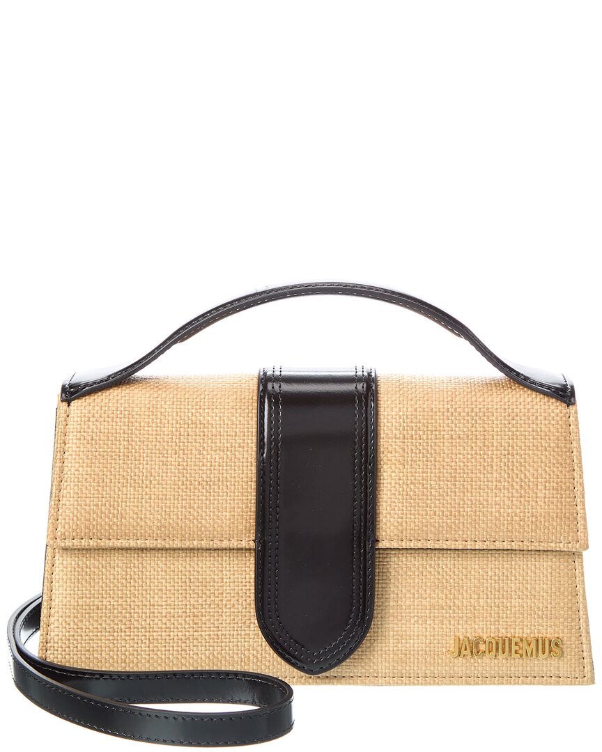 Jacquemus The Bambino Small Canvas & Leather Shoulder Bag In Brown