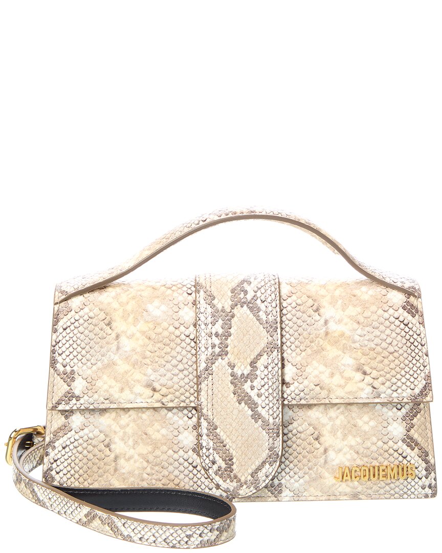 Jacquemus The Bambino Small Snake-embossed Leather Shoulder Bag In Burgundy