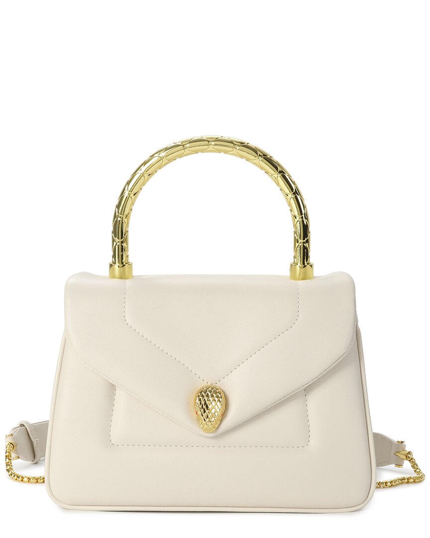 Tiffany & Fred Paris Leather Top Handle Satchel In White