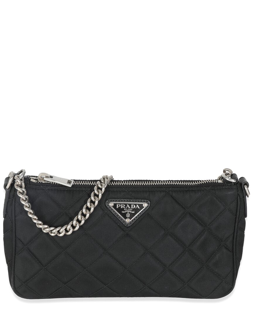 Prada Black Fabric Chain Bag (authentic Pre-loved) In Black