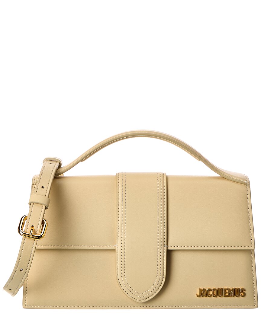 Jacquemus Bambino Large Leather Shoulder Bag In White