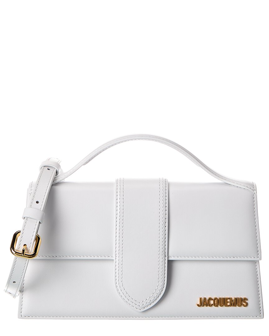 Jacquemus Bambino Large Leather Shoulder Bag In White