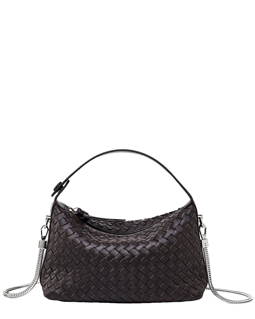 Adele Berto Leather Tote In Brown