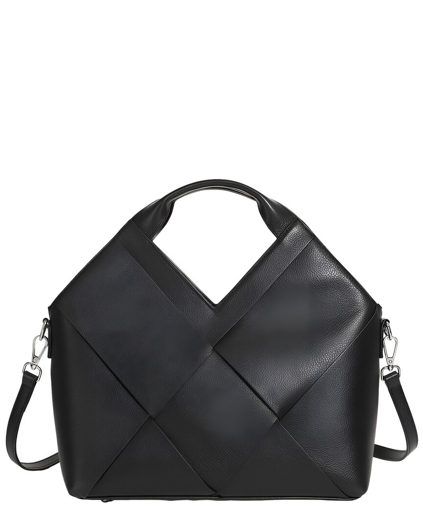 Adele Berto Leather Shoulder Bag In Black