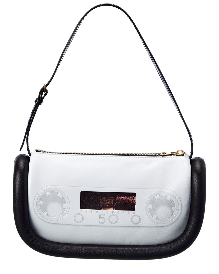 Shop Jw Anderson Graphic Printed Leather Shoulder Bag In White