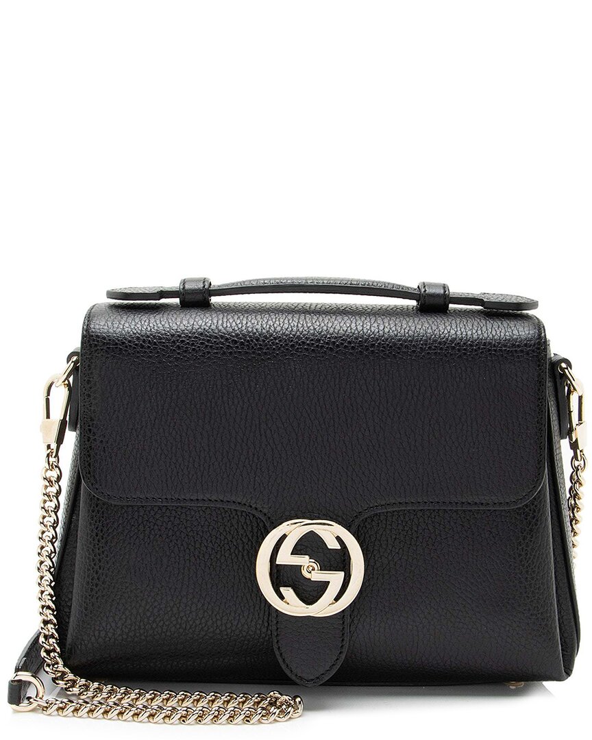 Gucci Leather Interlocking G Small Top Handle (authentic Pre-loved)