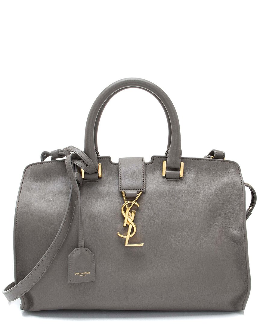 Saint Laurent Calfskin Monogram Cabas Downtown Small Satchel (authentic Pre-loved)