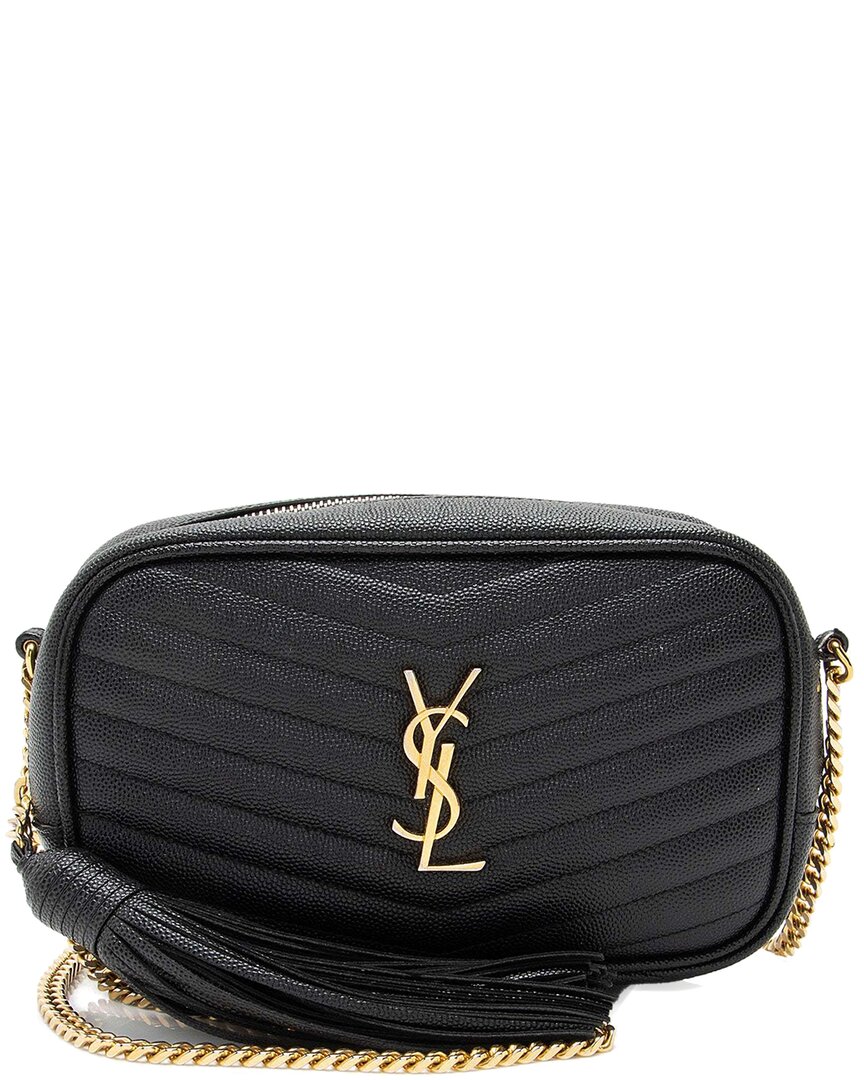 Saint Laurent Matelassé Grain De Poudre Monogram Lou Mini Camera Bag (authentic Pre-loved)