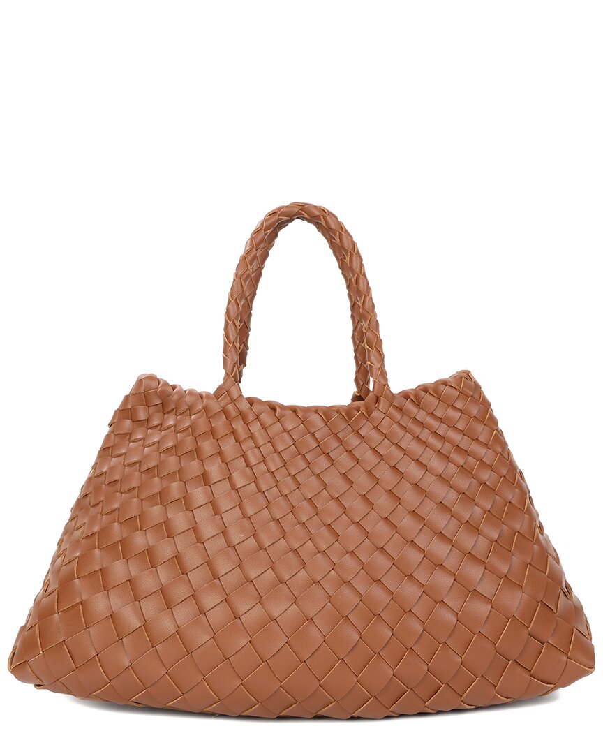 Tiffany & Fred Paris Hand-woven Leather Tote In Brown