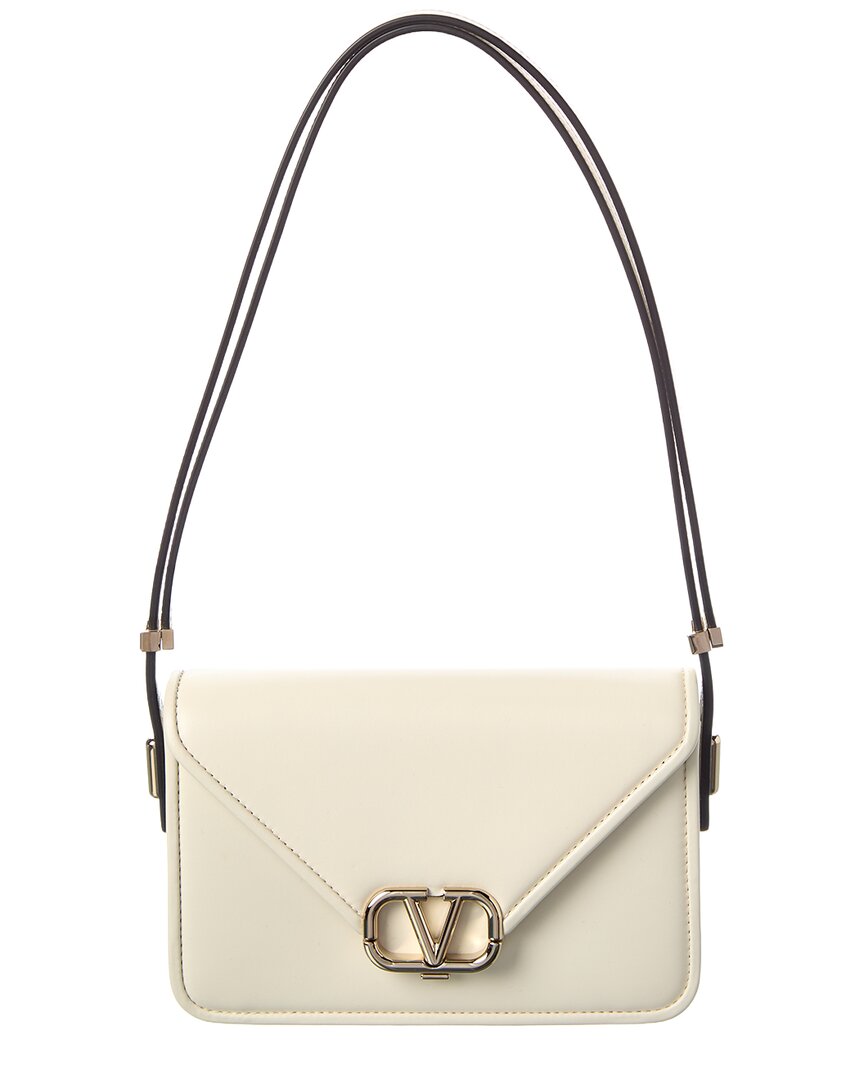 Valentino Garavani Valentino Vlogo Small Leather Shoulder Bag In White