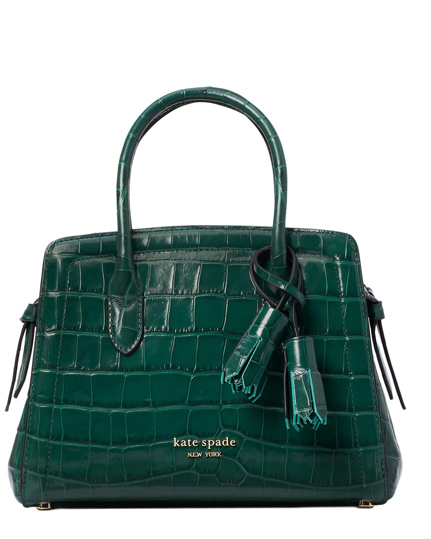 Kate Spade New York Knott Croc-embossed Leather Mini Satchel In Green
