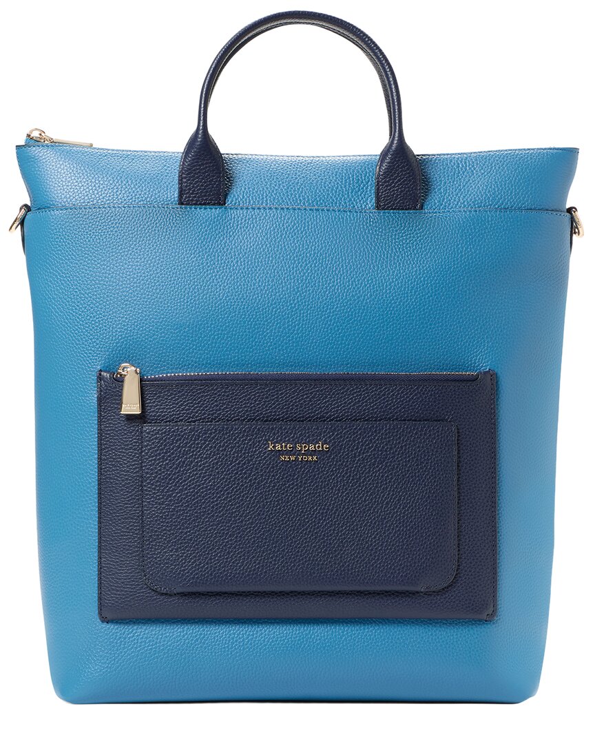 Kate Spade New York Walker Colorblocked Convertible Leather Backpack In Blue