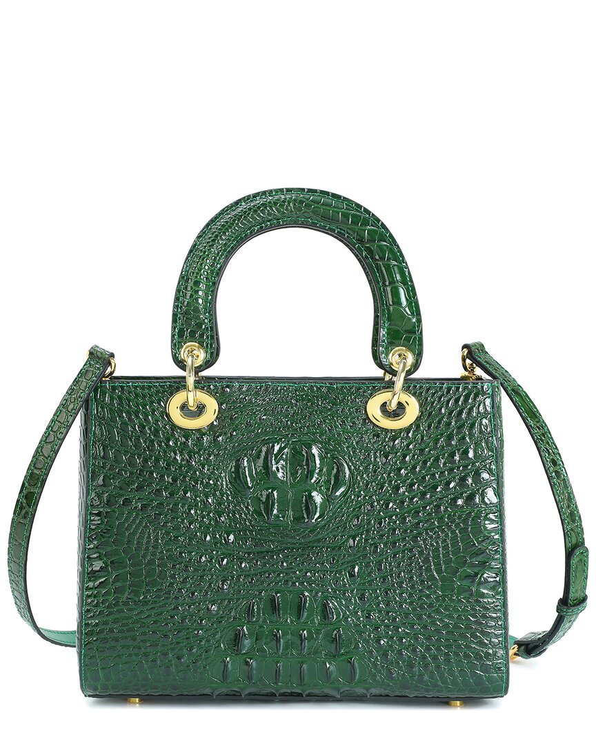 Tiffany & Fred Paris Alligator-embossed Leather Satchel In Green