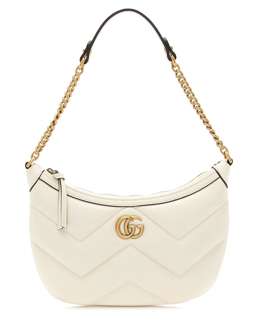 Gucci White Matelasse Leather Gg Marmont Small Shoulder Bag (authentic Pre-  Loved) In Neutral