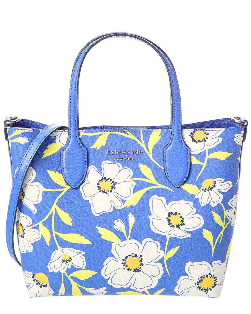 Kate Spade New York Bleecker Sunshine Floral Printed Medium Crossbody Tote In Blue