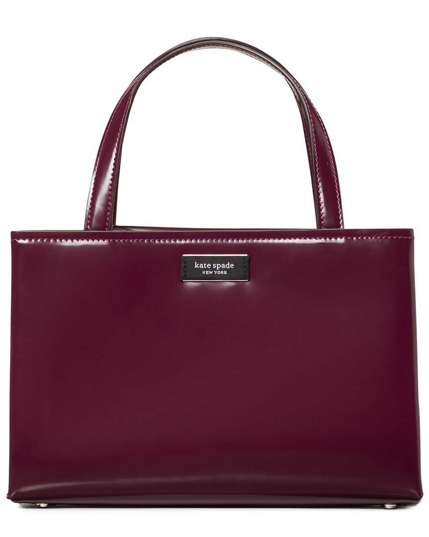Kate Spade New York Sam Icon Small Spazzolato Leather Tote In Burgundy