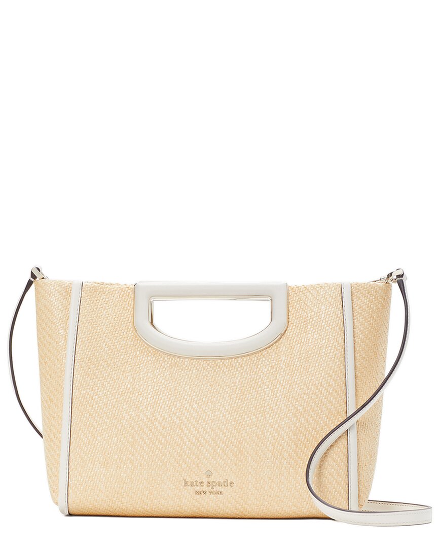 Kate Spade New York Alexia Straw Crossbody Clutch In Brown