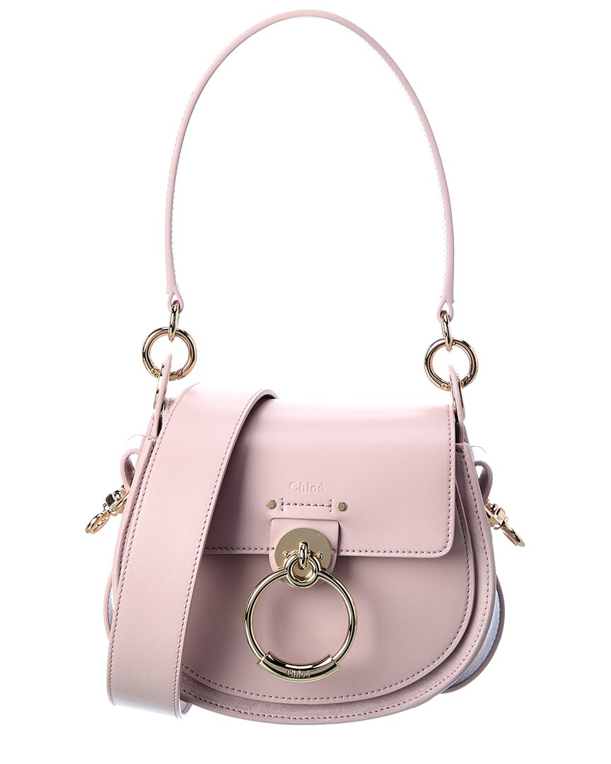 Shop Chloé Tess Small Leather & Suede Shoulder Bag In Pink