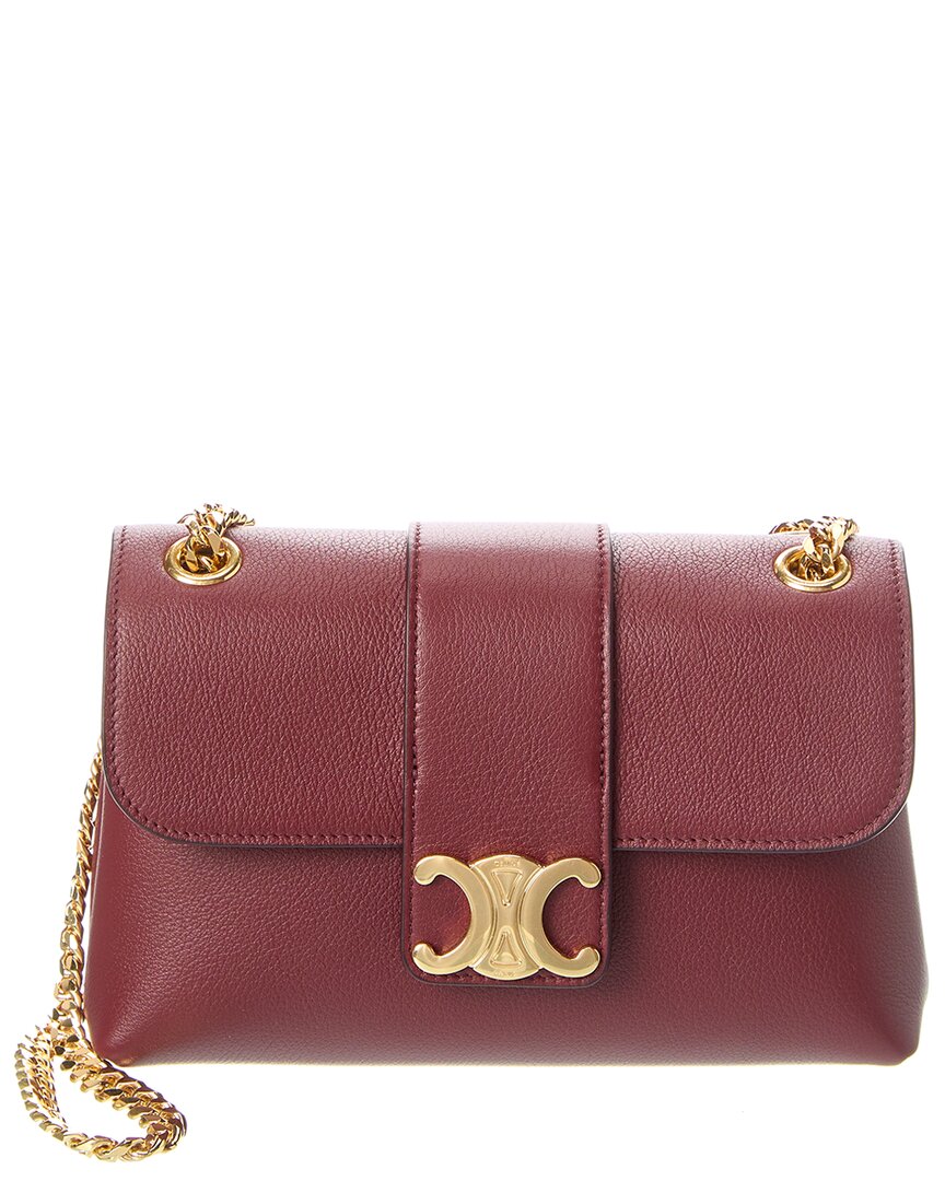 Celine Teen Victoire Leather Shoulder Bag In Red