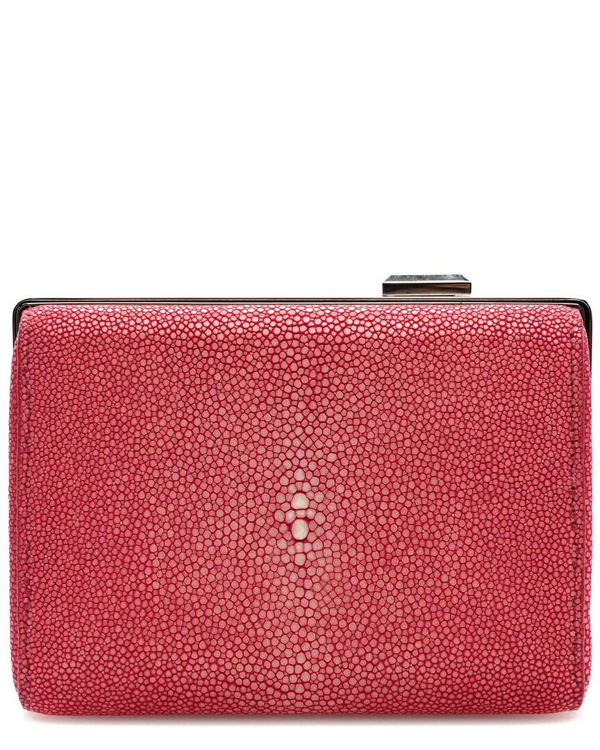 Dior Pink Leather Stingray Clutch (authentic Pre-loved) In Red
