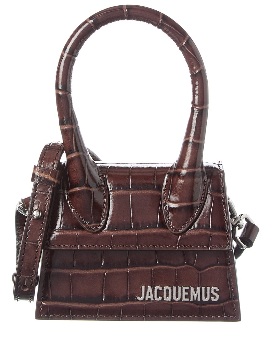 Jacquemus Le Chiquito Croc-embossed Leather Clutch