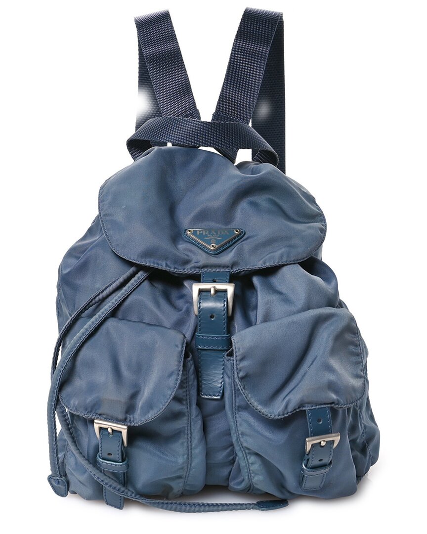 Prada Blue Nylon Medium Backpack (authentic Pre-loved)
