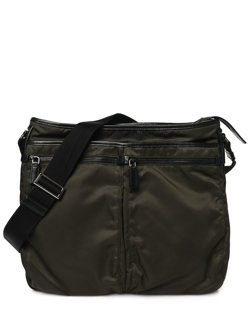 Prada Bruciato Tessuto Coated Canvas Messenger Bag (authentic Pre-loved)