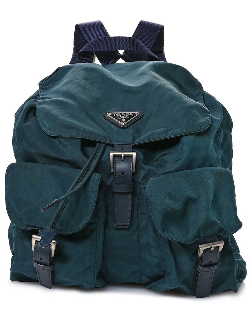 Prada Petrol Nylon Medium Backpack (authentic Pre-loved) In Multi